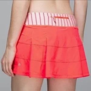 Lululemon Pace Rival Skirt Skort II Electric Coral/Quiet Stripe RARE 6